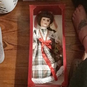 Christmas porcelain doll